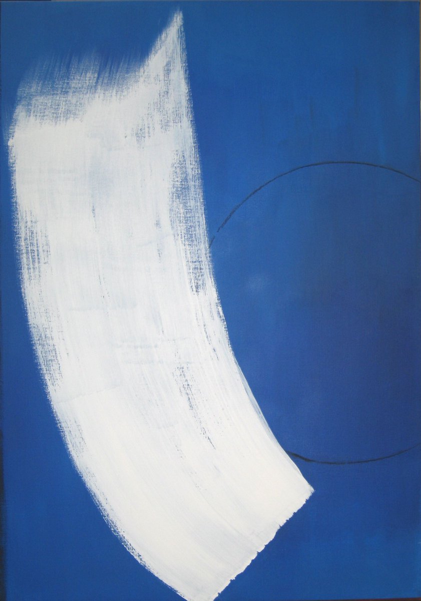 Wishing everyone a lovely Easter weekend, and holiday if you're having one, with Barns-Graham's 2001 acrylic Vertical Movement (Easter Series) Blue. #wilhelminabarnsgraham