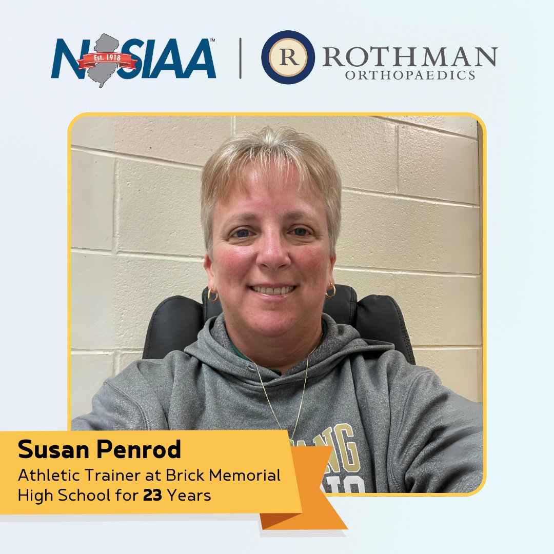 It’s National Athletic Training Month! This week our #proudpartner, @RothmanOrtho is recognizing Susan Penrod of Brick Memorial High School. #ThankYouAthleticTrainers