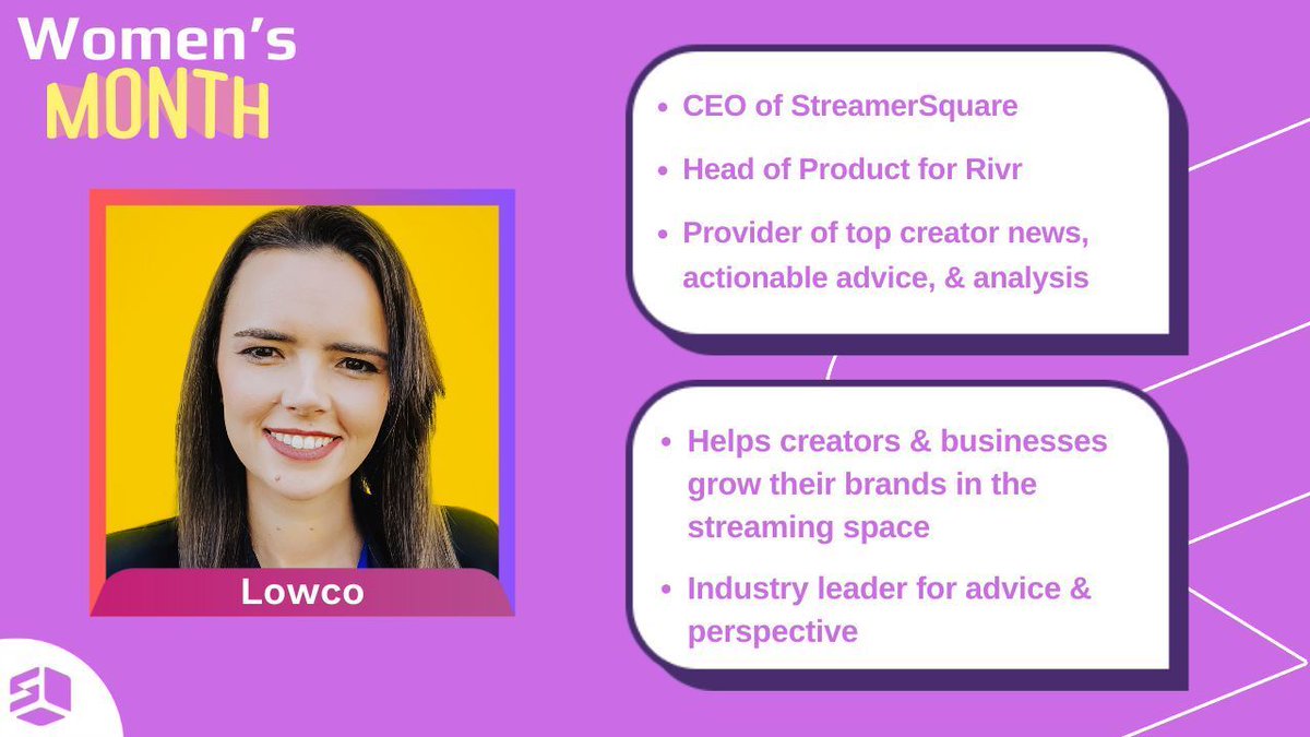 In honor of Women's History Month, we want to celebrate our wonderful CEO, @LowcoTV! Lowco is the cornerstone of our team, a successful business owner, and a talented content creator and resource for knowledge.