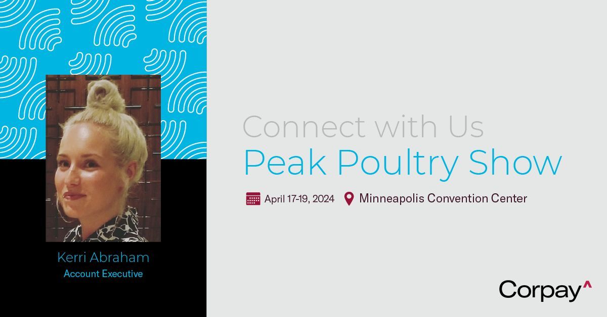 Connect with us at the Peak Poultry Show to see how our award-winning technology and service can fulfill your global payment and risk management needs. Book a meeting today! buff.ly/3OWdwFb