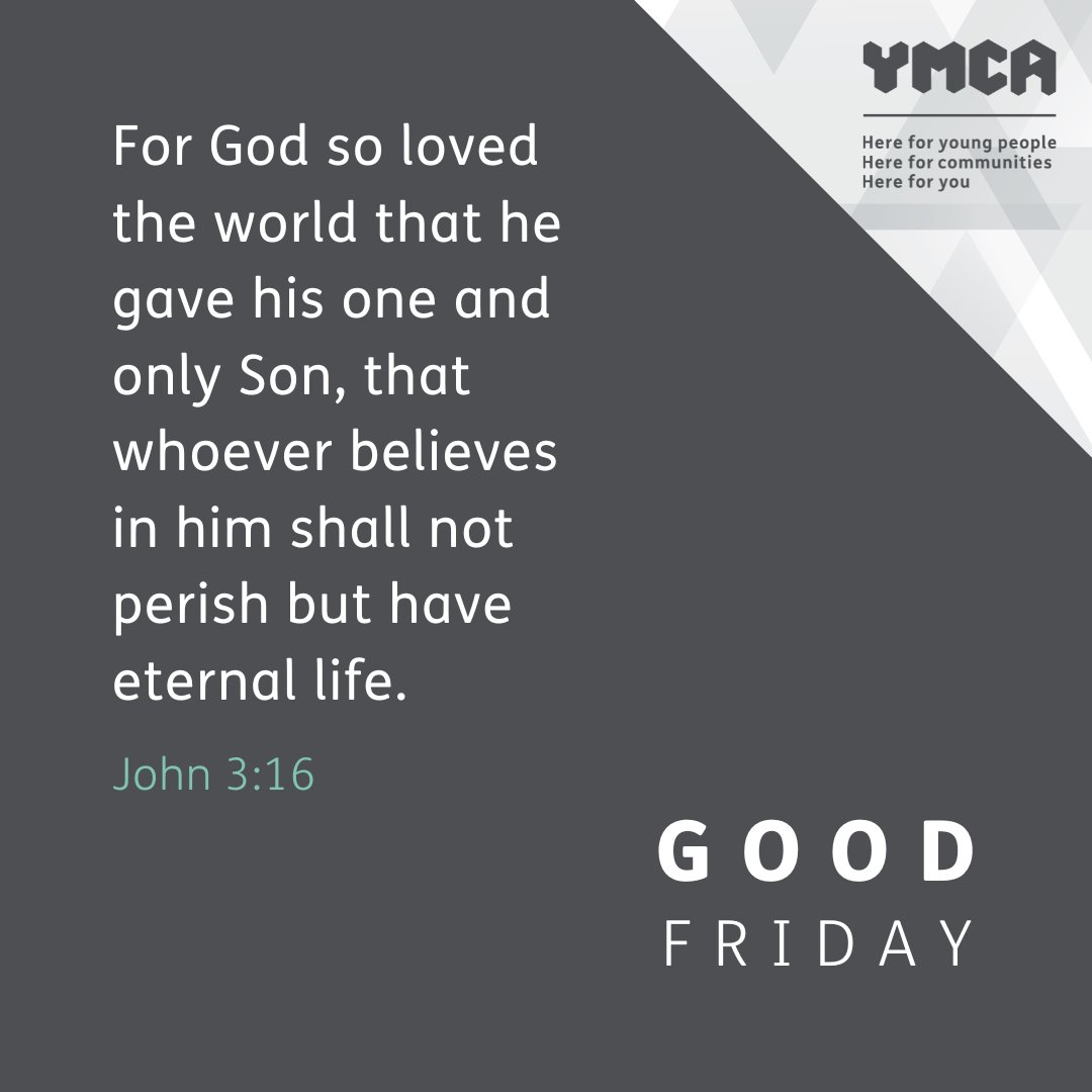 Today is Good Friday, the start of this holy occasion. 💫 May this Easter bring you and your loved ones joy and peace as we celebrate Christ for his love and sacrifice. 🕊️ #YMCA #Easter #GoodFriday #Lent #Holyweek #easterweekend