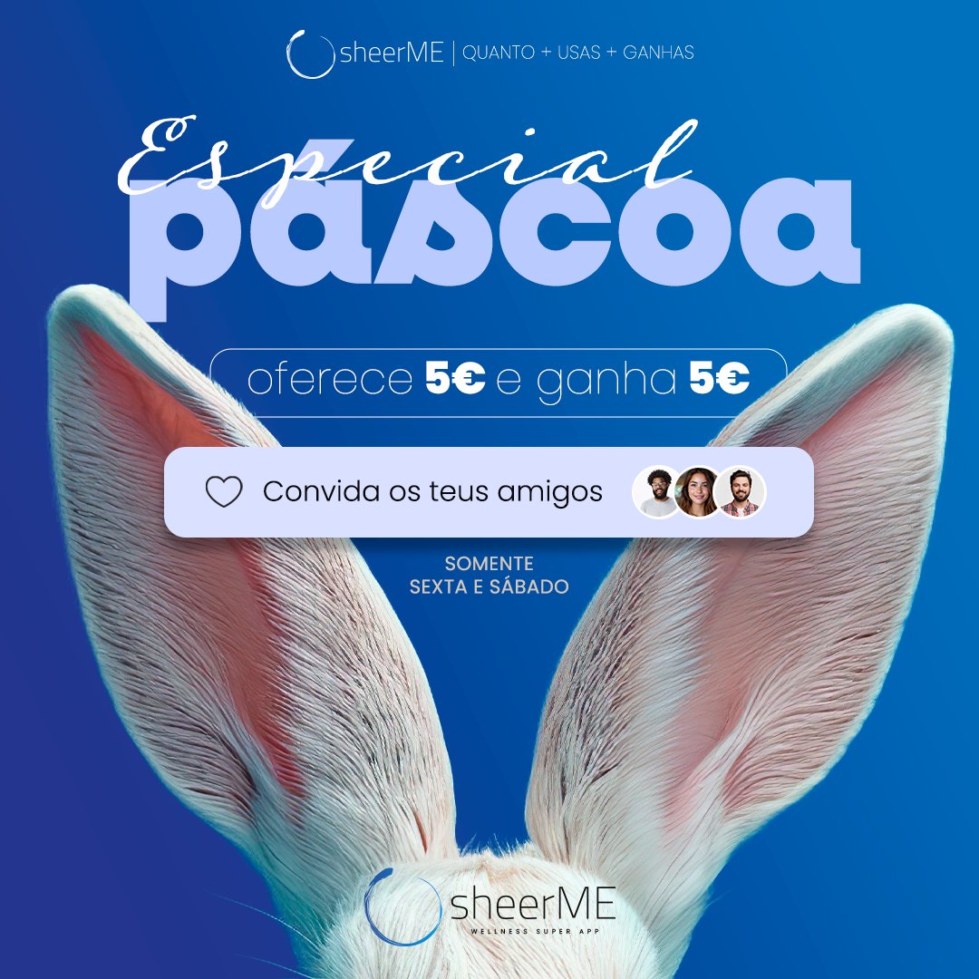 Esta sexta e sábado, oferece 5€ aos teus amigos e ganha também 5€ na tua wallet assim que o teu amigo se regista na sheerME. (quanto mais amigos convidares, mais podes ganhar).💙

CONVIDA JÁ - sheerme.com/invite

*campanha válida até 30 de março de 2024 às 23h59min