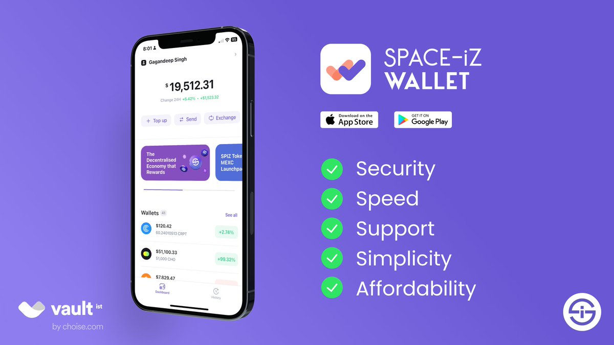 Experience the Future of Digital Asset Management with SPACE-iZ Wallet: Robust security, versatile handling of cryptocurrencies, intuitive interface, and affordable transactions—all at your fingertips. Download the SPACE-iZ Wallet app now and take control of your digital asset.