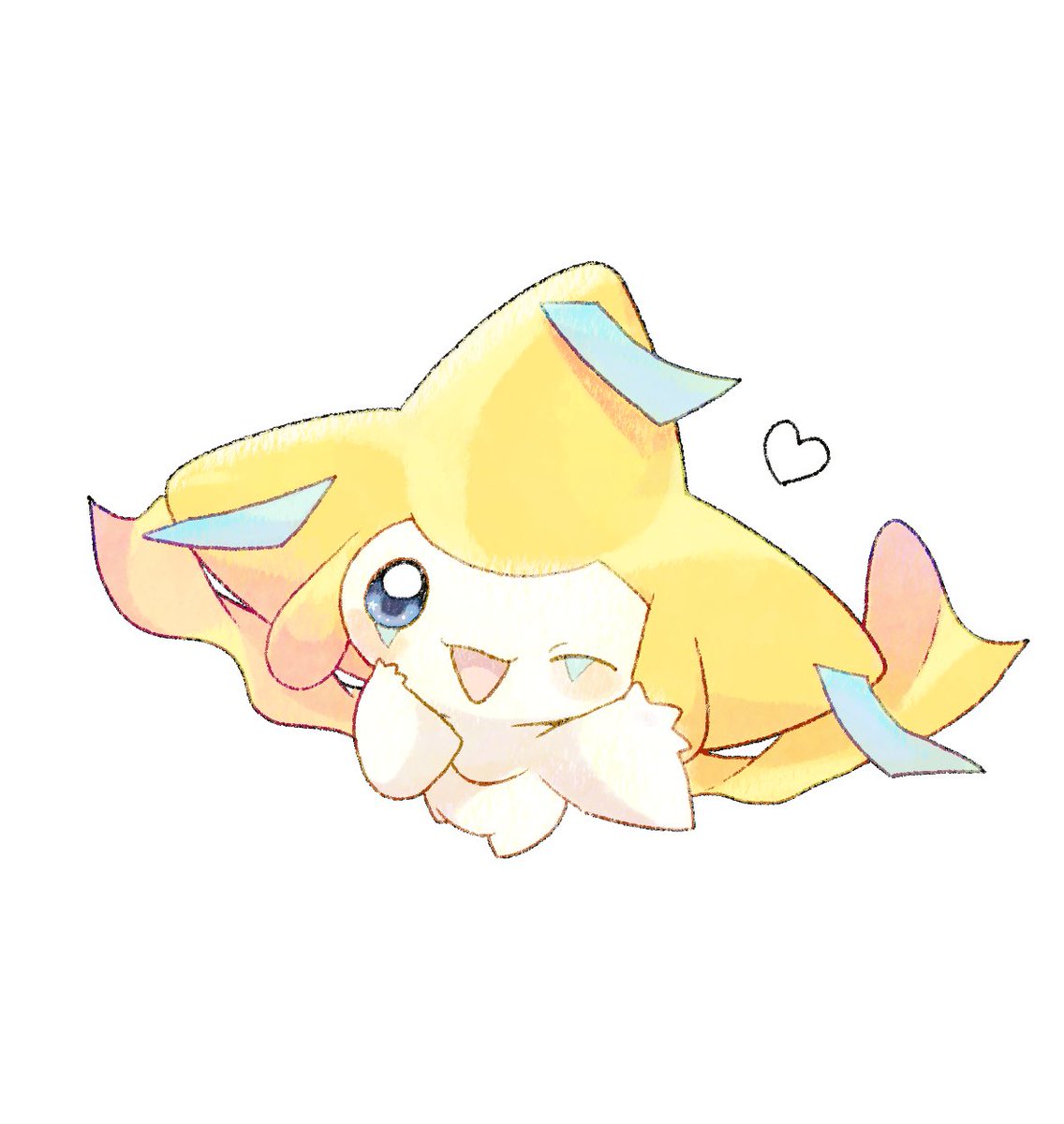 jirachi solo looking at viewer blush smile open mouth blue eyes simple background  illustration images