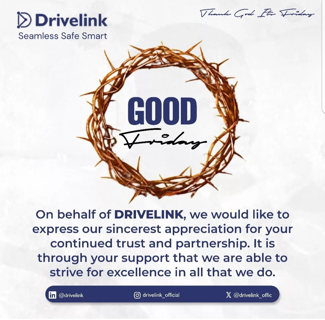 drivelink_offic's tweet image. 🎉Happy Good Friday from all of us at Drivelink! 🚗💨 Wishing you a day filled with love, blessings and joy. ✨ May this holy day bring you peace and happiness, and may you feel the presence of the Lord in your life. 🙏🏼 Thank you for being a part of our #goodfriday #drivelink