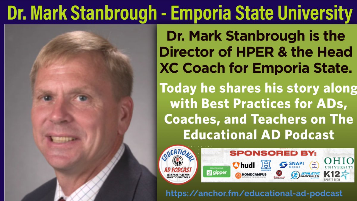 Dr. Mark Stanbrough of Emporia State shares on The EducaAD Podcast. podcasters.spotify.com/pod/show/educa… @NFHS_Org @emporiastate @emporiagazette @KIAAAks @NCAA @AD__insider @coach_ad @nsaahome @MIAAAMO1 @OiaaaOklahoma @WadaWisconsin @NAISnetwork @NAIA @KSNNews @OfficialTHSADA @IIAAA3 @FHSAA