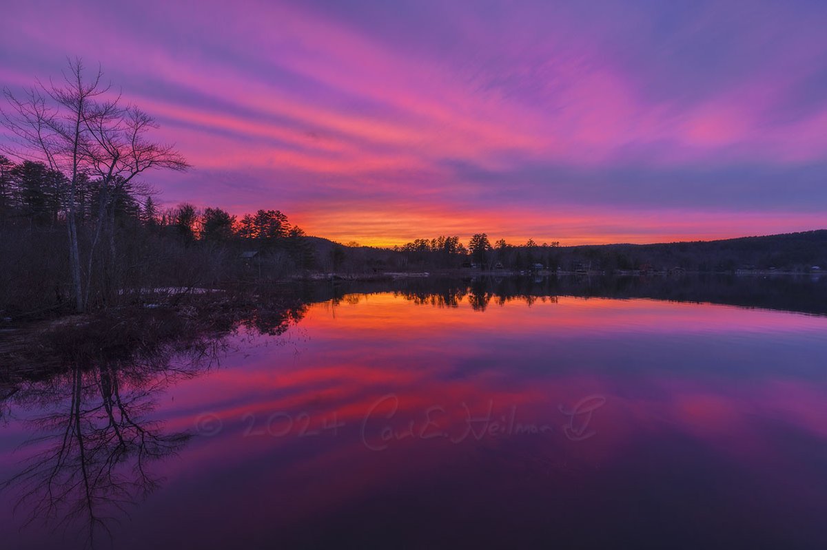 Sunset last evening along the shoreline of Brant Lake
