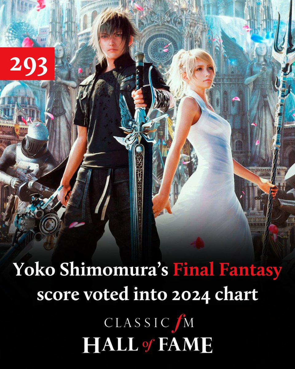 The first video game score in the Classic FM Hall of Fame 2024. 🎮❤️ Japanese composer Yoko Shimomura’s music for Final Fantasy XV is voted into your Top 300. #HallOfFame