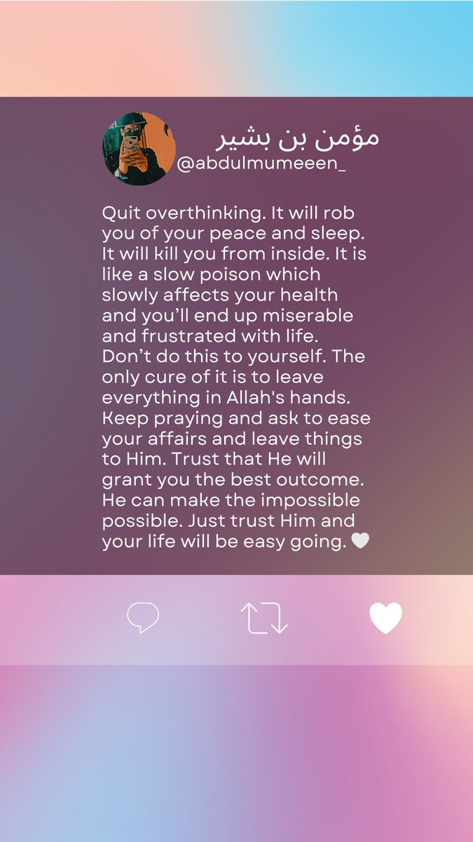 m00m1nba5h1r's tweet image. #quitoverthinking