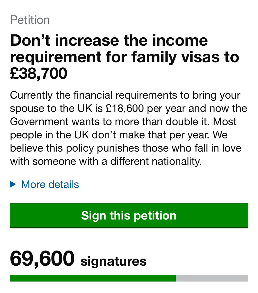 Woke up to this today!! 
Please sign & share for all those children in uk living without their parent despite being a loving family. #ScraptheMIR #ToriesOut629 #Sunakout #StopRacism we need 10k signatures!! petition.parliament.uk/petitions/6526…