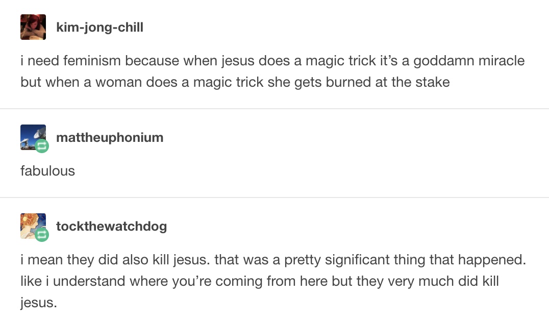 it's Good Friday, which means it's time to share my favourite tumblr post of all time