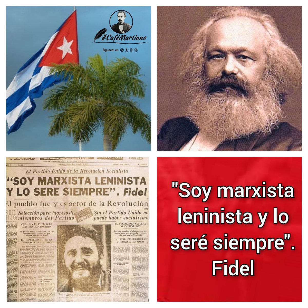 Buenos días 🇨🇺 #CaféMartiano Del fundador del comunismo científico, recoge la historia un 29 de marzo de 1883 escribe Martí: ✍️'Ved esta gran sala. Karl Marx ha muerto. Como se puso del lado de los débiles, merece honor'. ✍️'Honrar, honra'. #CubaViveEnSuHistoria