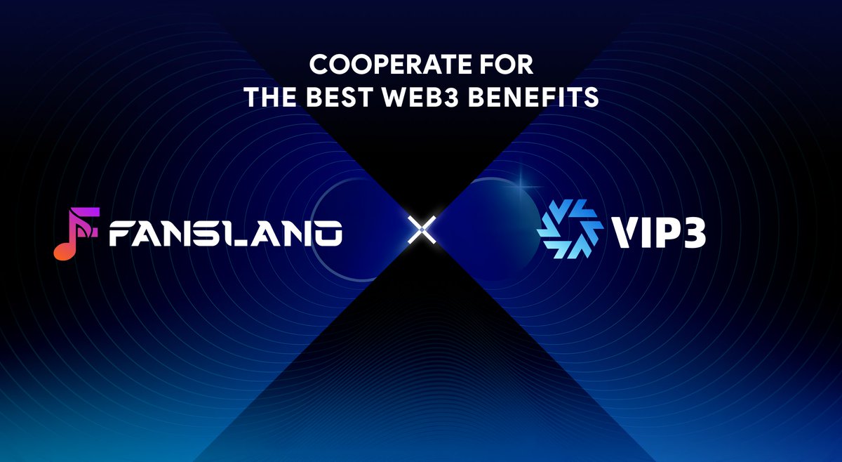 web3vip's tweet photo. 🎉We're excited to announce our partnership with @fansland_io , pioneers in transforming fan engagement through groundbreaking initiatives such as the Web3 Music Festival, NFT Ticketing, and AI Virtual Idol Companionship.

👀 Stay tuned for upcoming exciting benefits! https://t.co/0tSTMBorXj