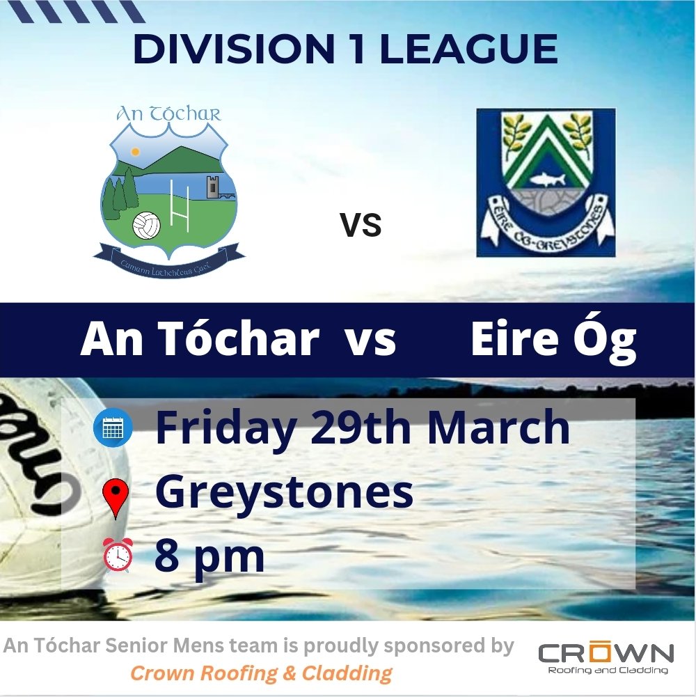 antochargaa's tweet photo. Best of luck to our Senior Mens team tonight vs Eire Óg in the Div 1 League 💙 

Venue:  Greystones 
Throw-in:  8 pm

Proudly sponsored by Crown Roofing and Cladding 
https://t.co/XBPpB7RuI1 @CrownRoofingLTD https://t.co/X7KUYRFuPl