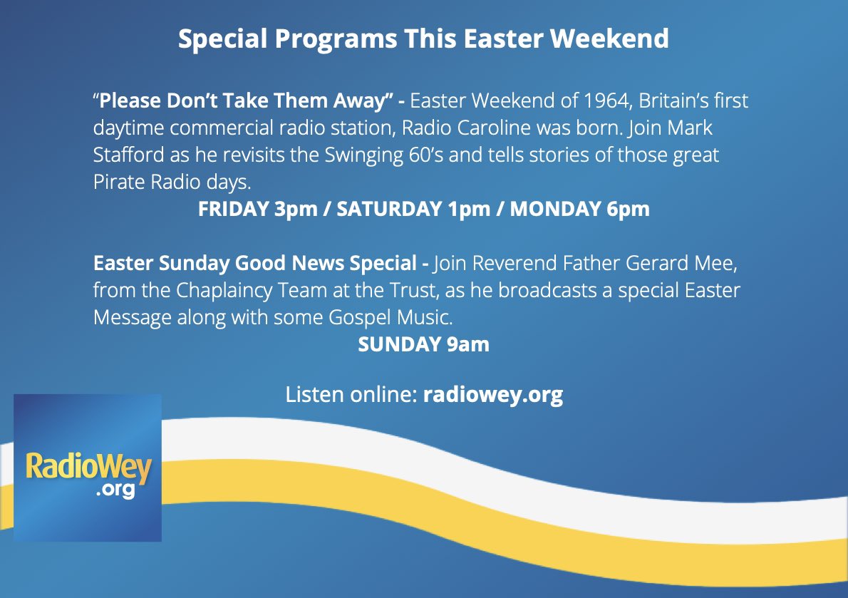 Tune into Radio Wey this Easter Weekend! 🐣