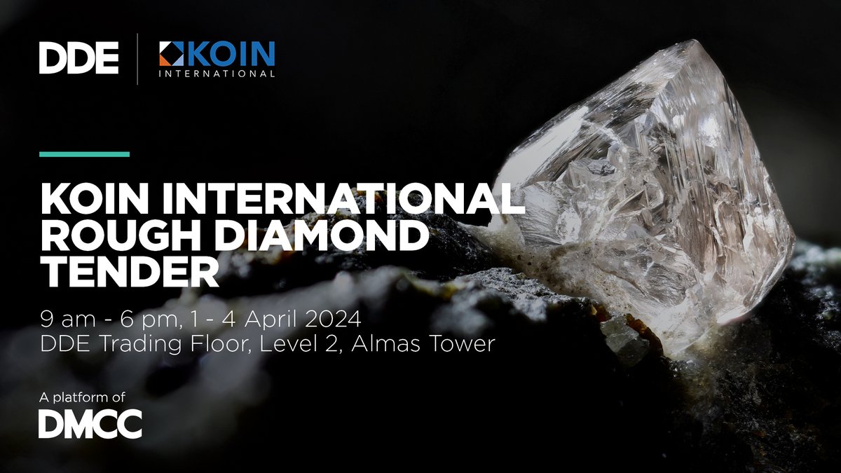 DDE_by_DMCC's tweet image. You are invited to attend the latest @DiamondKoin Rough Diamond Tender on 1-4 April at the #DubaiDiamondExchange. Register now for a chance to bid on a diverse selection of #Angolan and #SouthAfrican #roughdiamonds: hubs.li/Q02r7ZB90
