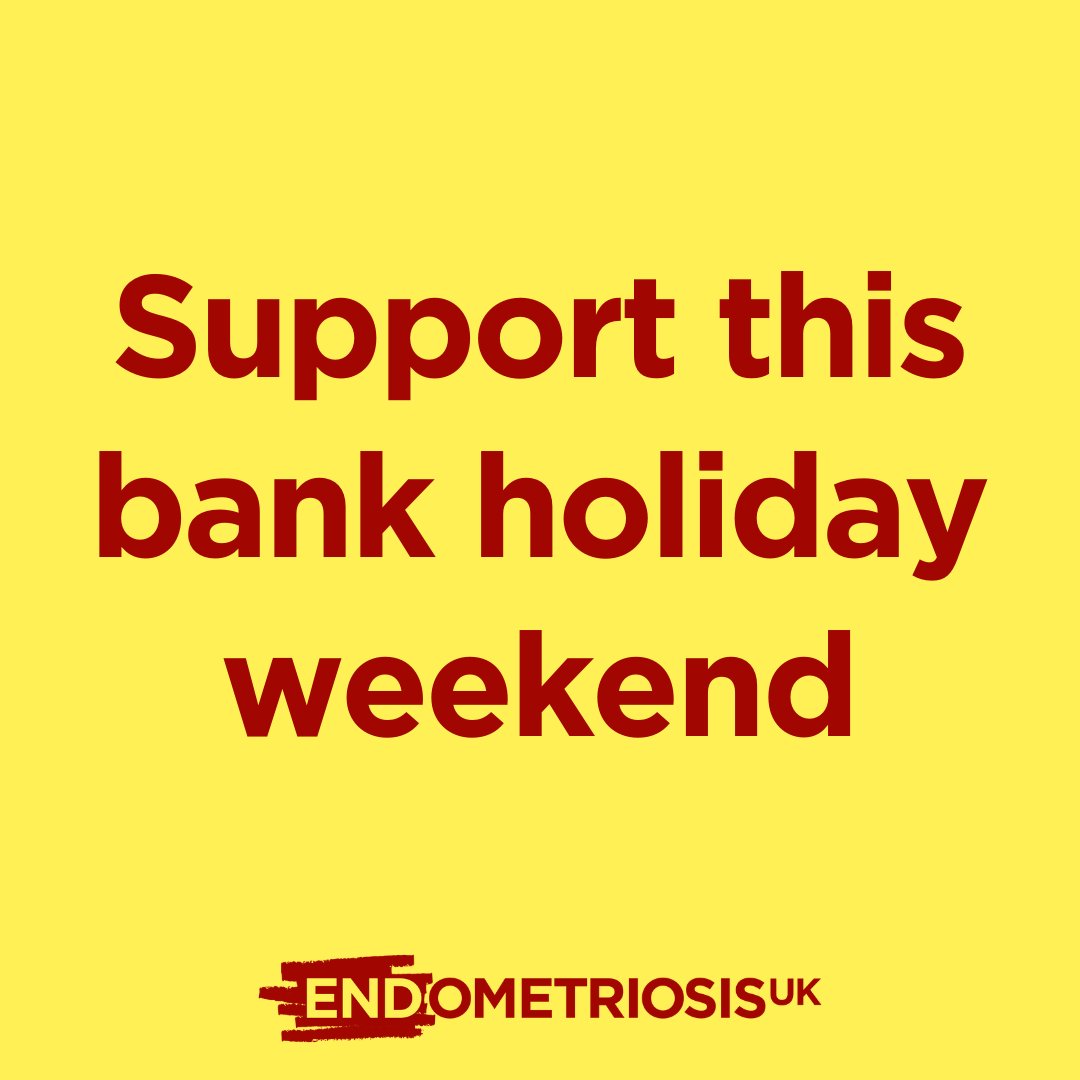 If you need support over the Bank Holiday you are not alone 💛 Our web chat and helpline services will be available for limited periods over the bank holiday weekend. Our online community forum on HealthUnlocked remains available 24/7. Find out more: endometriosis-uk.org/get-support