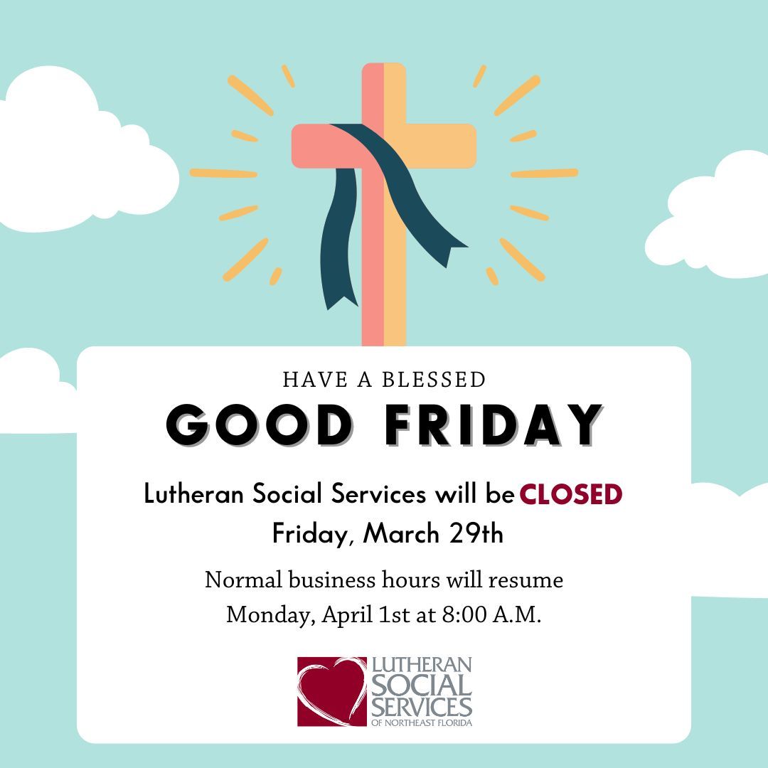 Please note that all LSS services, including the Food Pantry, will be closed on March 29th in observance of Good Friday. We'll be back open April 1st. We hope everyone has a safe and blessed Good Friday, and Easter holiday!