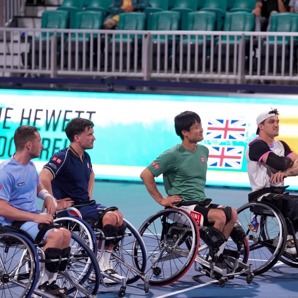 マイアミオープンで開催された車いすテニスの部のエキシビジョンマッチ🎾 国枝慎吾選手は、シングルス世界ランキング1位の選手を破りシングルス優勝、ゴードン・リード選手は、ダブルスで国枝選手ペアを相手に、見事、優勝を果たしました🎖…