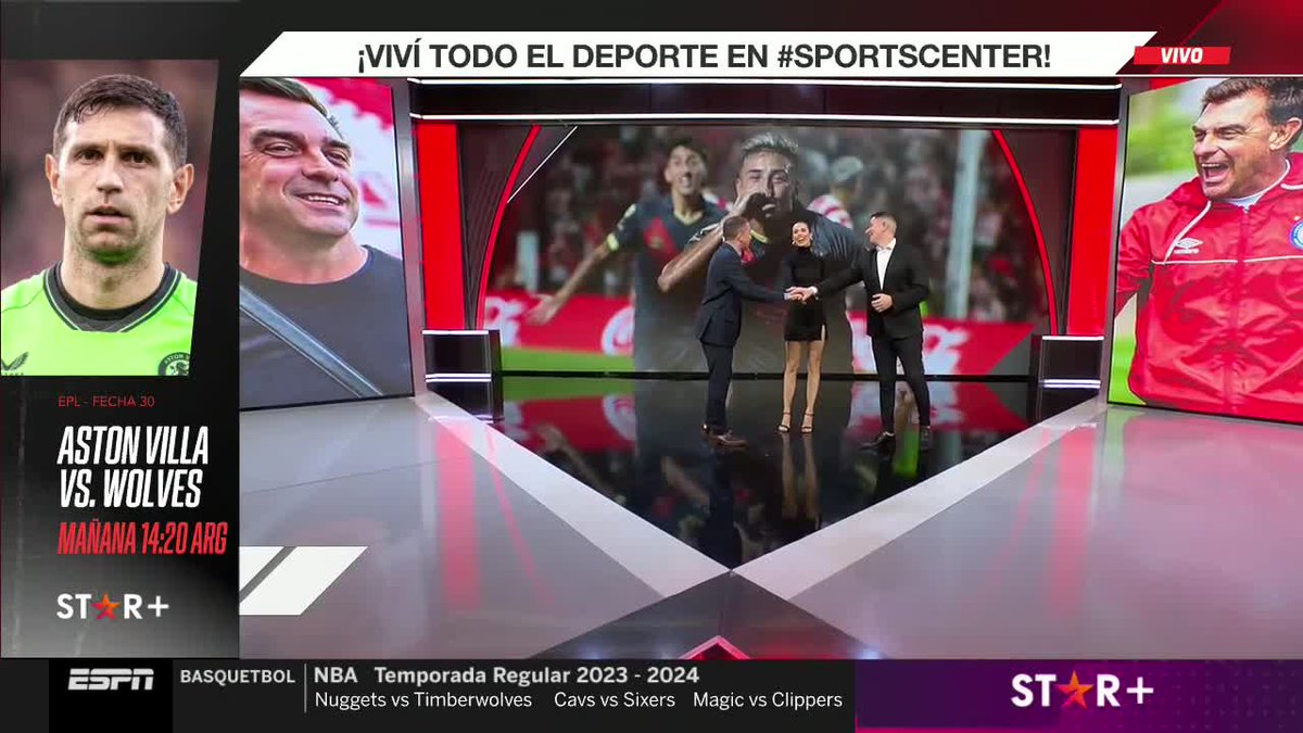SportsCenter (@sc_espn) on Twitter photo ¡Buen viernes! Arrancamos #SportsCenter con todo el repaso de la acción del deporte alrededor del mundo y toda la información, de la mano de Pablo Ferreira, <a href="/chubonelli/">Chechu Bonelli</a> y <a href="/agustincaviglia/">Agustin Caviglia</a>.
📺 #ESPNenStarPlus ¡Buen viernes! Arrancamos #SportsCenter con todo el repaso de la acción del deporte alrededor del mundo y toda la información, de la mano de Pablo Ferreira, <a href="/chubonelli/">Chechu Bonelli</a> y <a href="/agustincaviglia/">Agustin Caviglia</a>.
📺 #ESPNenStarPlus