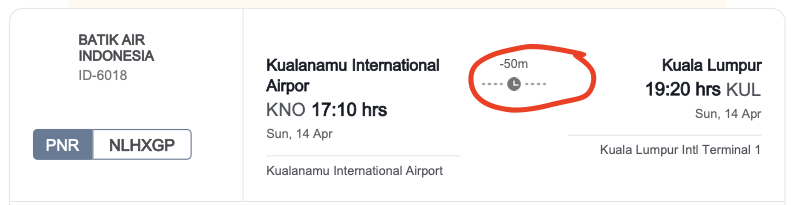 atishbits's tweet photo. @makemytripcare @makemytrip 5 blunders/errors on my booking with you for my BLR to Medan trip - wrong flight duration for KL to KNO (9h 10m vs actual 1h 10m), wrong duration for KNO to KL (negative 50mins??). Need full refund. #notrust in your booking #mmt need #fullrefund https://t.co/AbAD8PdNIt