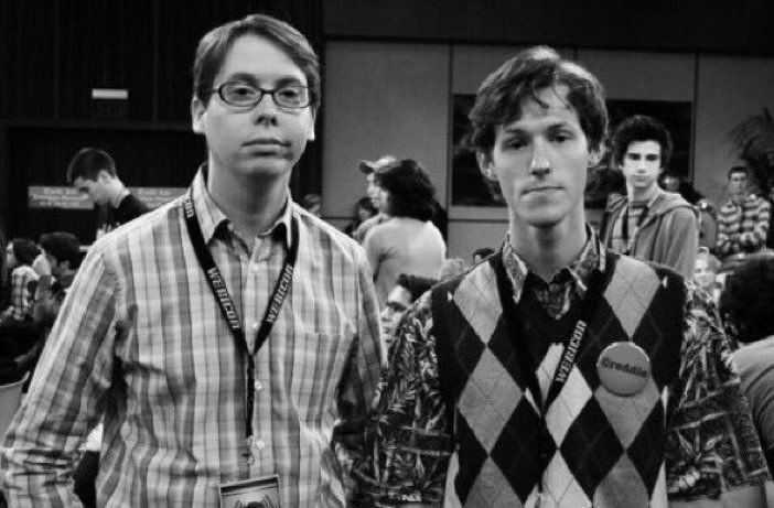 Young Bill Gates and Steve Jobs pose for a picture (June 1973)