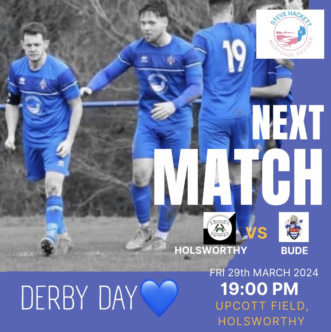 BudeFc's tweet image. IIIIIITSSS DERBYDAY😍💙

As far as we’ve heard, the pitch is looking good and is currently game ON!

🆚 @Hafc125 
🏆 SWPL West
🏟️ Upcott field, Holsworthy
📅 Fri 29th March
⏰ 7:00 KO

It’s gunna be a cracker! See you there⚽️💙👊

#GroundhopDay

@swpleague @swsportsnews