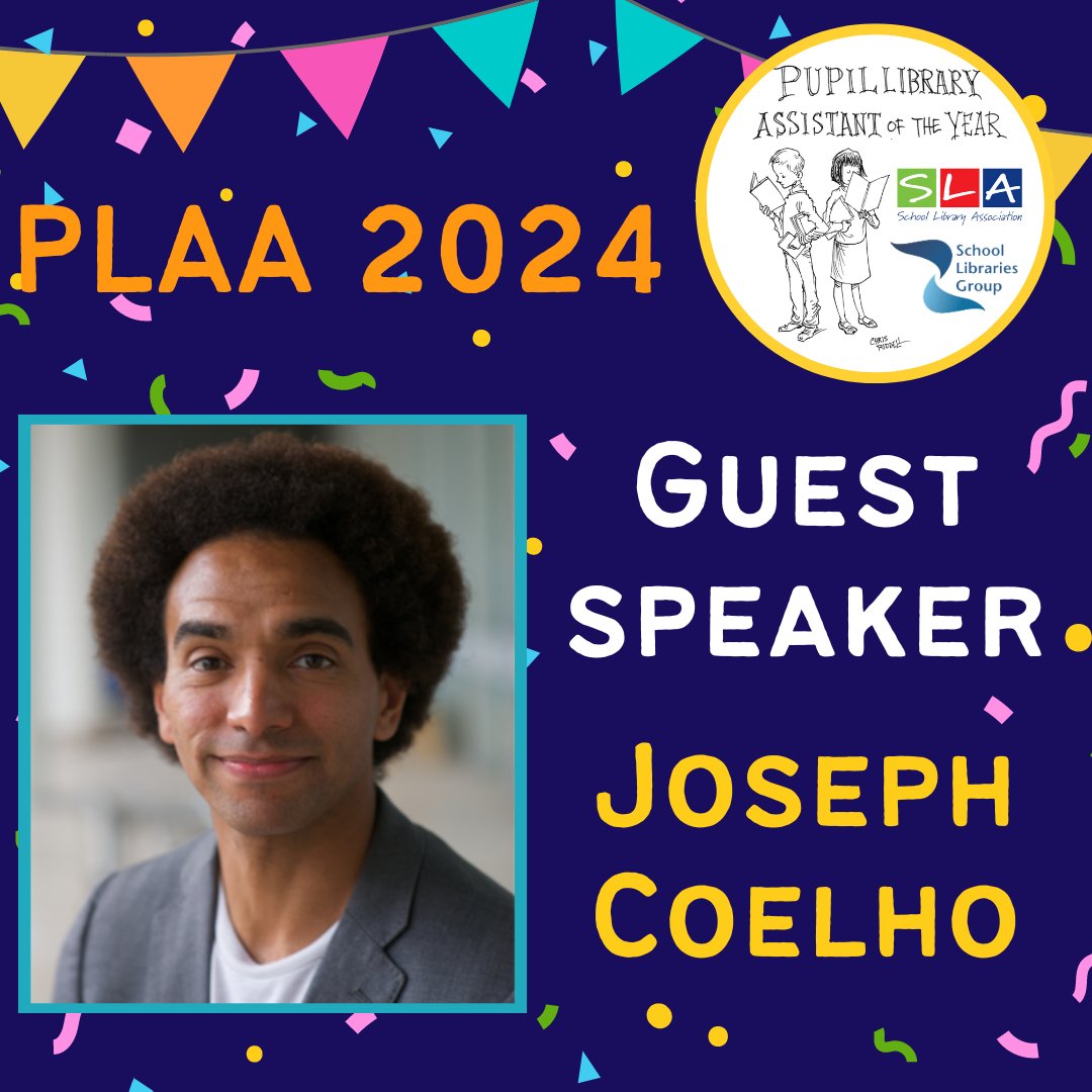 ✨ We are so excited to welcome Children's Laureate @JosephACoelho as our Guest Speaker for the 2024 Pupil Library Assistant of the Year award ceremony on Friday 19th April ✨ #PLAA2024