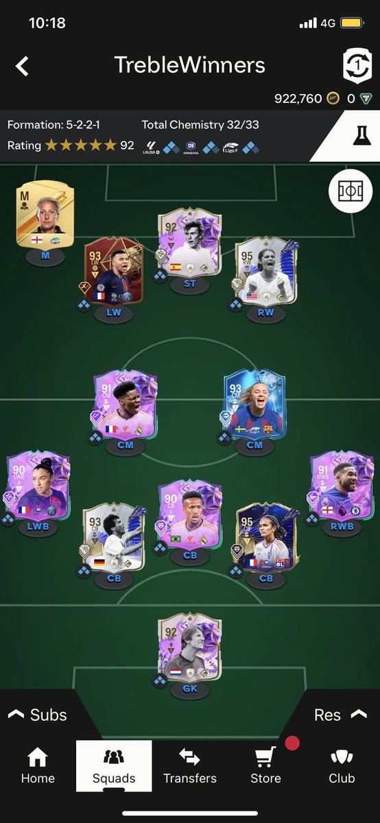Leon_Jackson22's tweet photo. @div10moment Made some changes to the team, coins are down bad because of the 750k pack but nice coloured team to look at 👀 https://t.co/MYimgbrSci