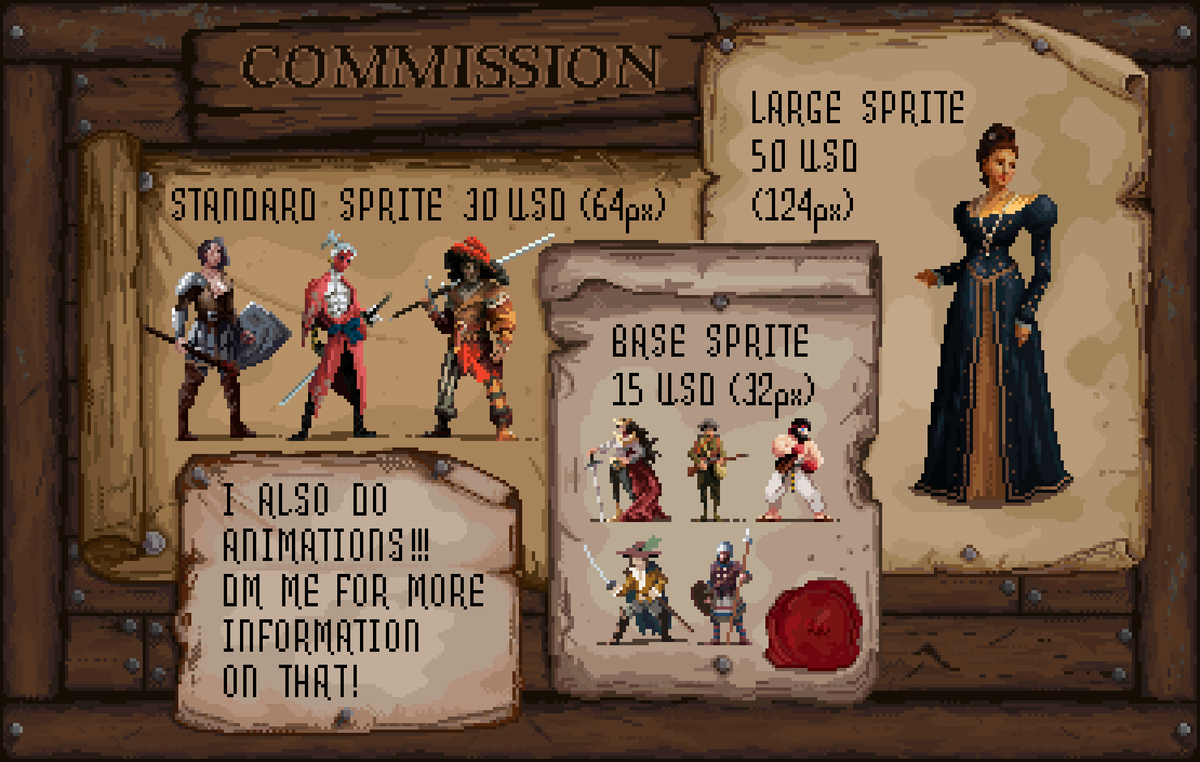 bratikoff's tweet image. I have an opening on a #commission, I'm ready to draw you the characters you want, animate them, as well as I can draw beautiful pixel maps and just artwork
PAYMENT - ONLY PAYPAL
#pixelart #commissionsopen