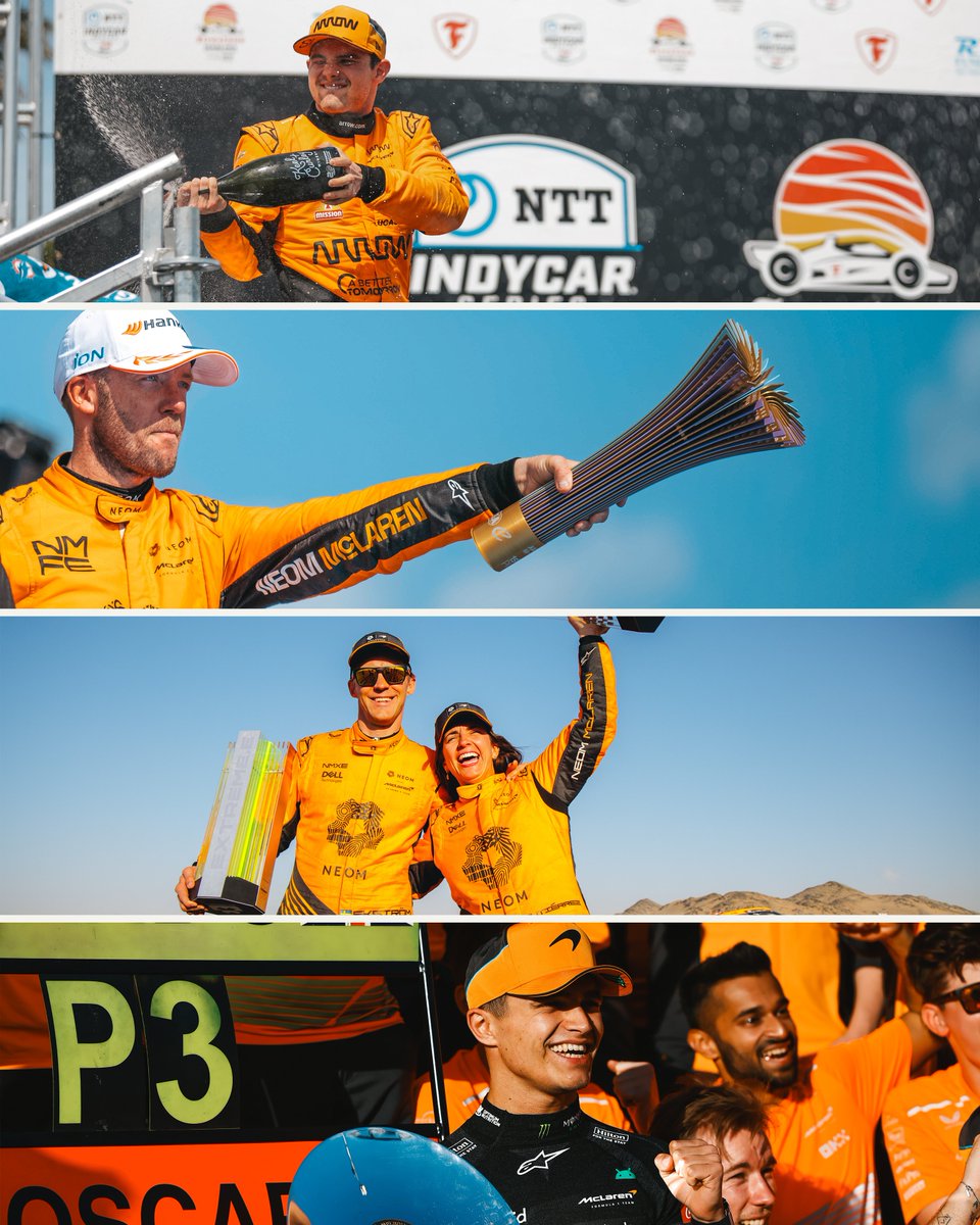 A podium in each series already this year! 🧡

🏆 <a href="/ArrowMcLaren/">Arrow McLaren IndyCar Team</a> 
🏆 <a href="/McLarenFE/">NEOM McLaren FE</a> 
🏆 <a href="/McLarenXE/">NEOM McLaren XE</a> 
🏆 <a href="/McLarenF1/">McLaren</a>