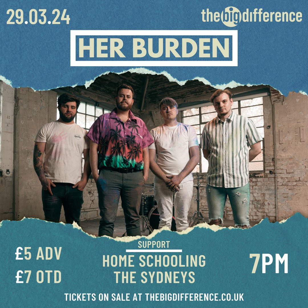 🚨TONIGHT’S THE NIGHT🚨 If you’re out on the piss in Leicester later why not swing by the The Big Difference and catch us, @homeschoolingofficial and @thesydneysband playing some absolute tunes 💙 thebigdifference.co.uk/events/her-bur…