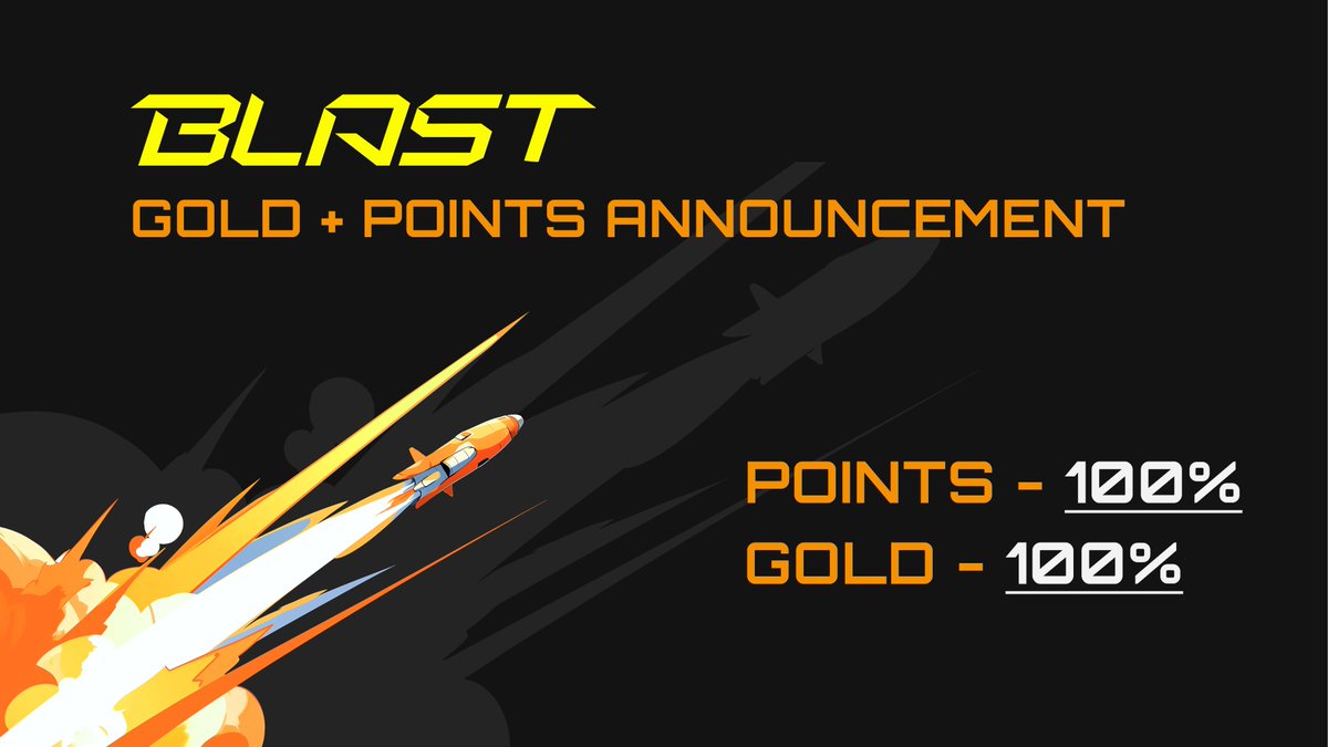 blastozone's tweet photo. Announcement:

ALL @Blast_L2 points and gold given to BlastOff will be distributed back to our users 🪙

🏆 100% of Blast points will be given back to our platform users
🏆 100% of Blast gold will be given back to everyone who interacts with our upcoming $OFF token

More to come 🔥