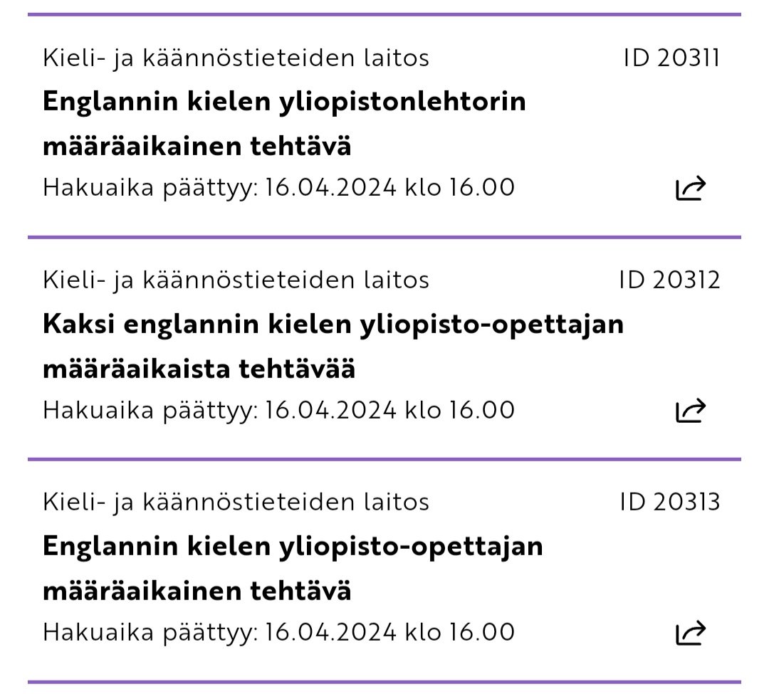 Hae meille töihin, englannin kielen asiantuntija! Useita tehtäviä haettavana 16.4. mennessä, profiilissa kielentutkimus ja/tai käännöstiede + taito-opetusta. utu.fi > Tervetuloa meille töihin!