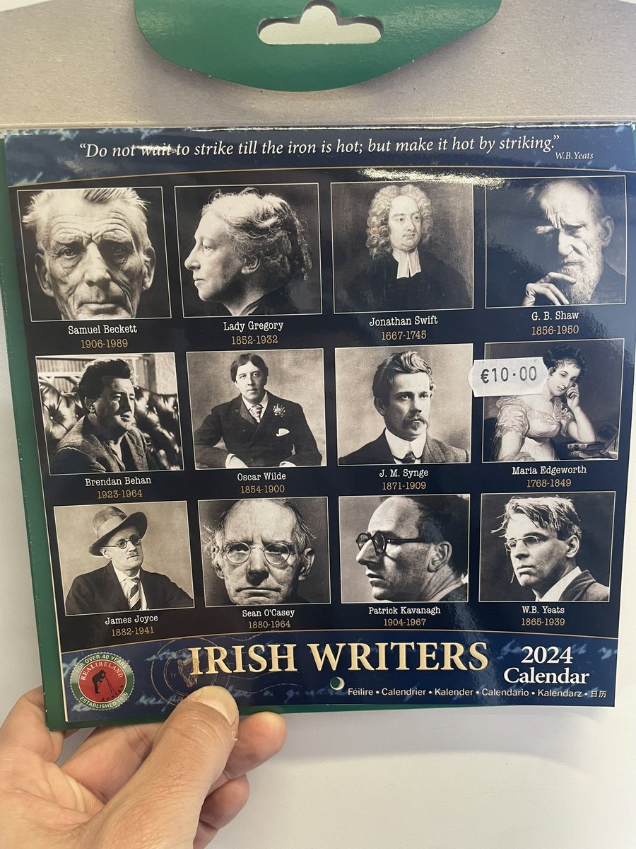 Returning from a short but great trip to Ireland and just came across this. Are there really only 2 female Irish writers for a 2024 calendar? (rhetorical question)