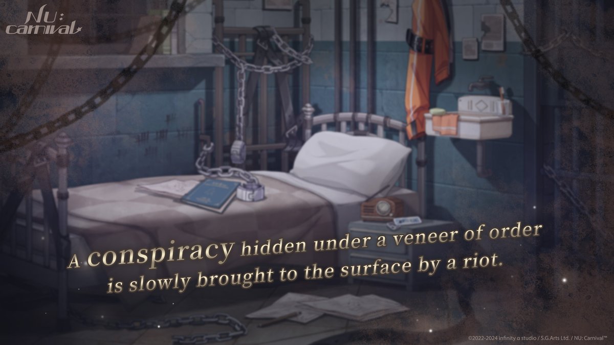 NUCarnivalEn's tweet photo. A cold prison towers over the lush forest. A conspiracy hidden under a veneer of order is slowly brought to the surface by a riot.

#NUCarnival #NewEvent https://t.co/FowHbPqDE5