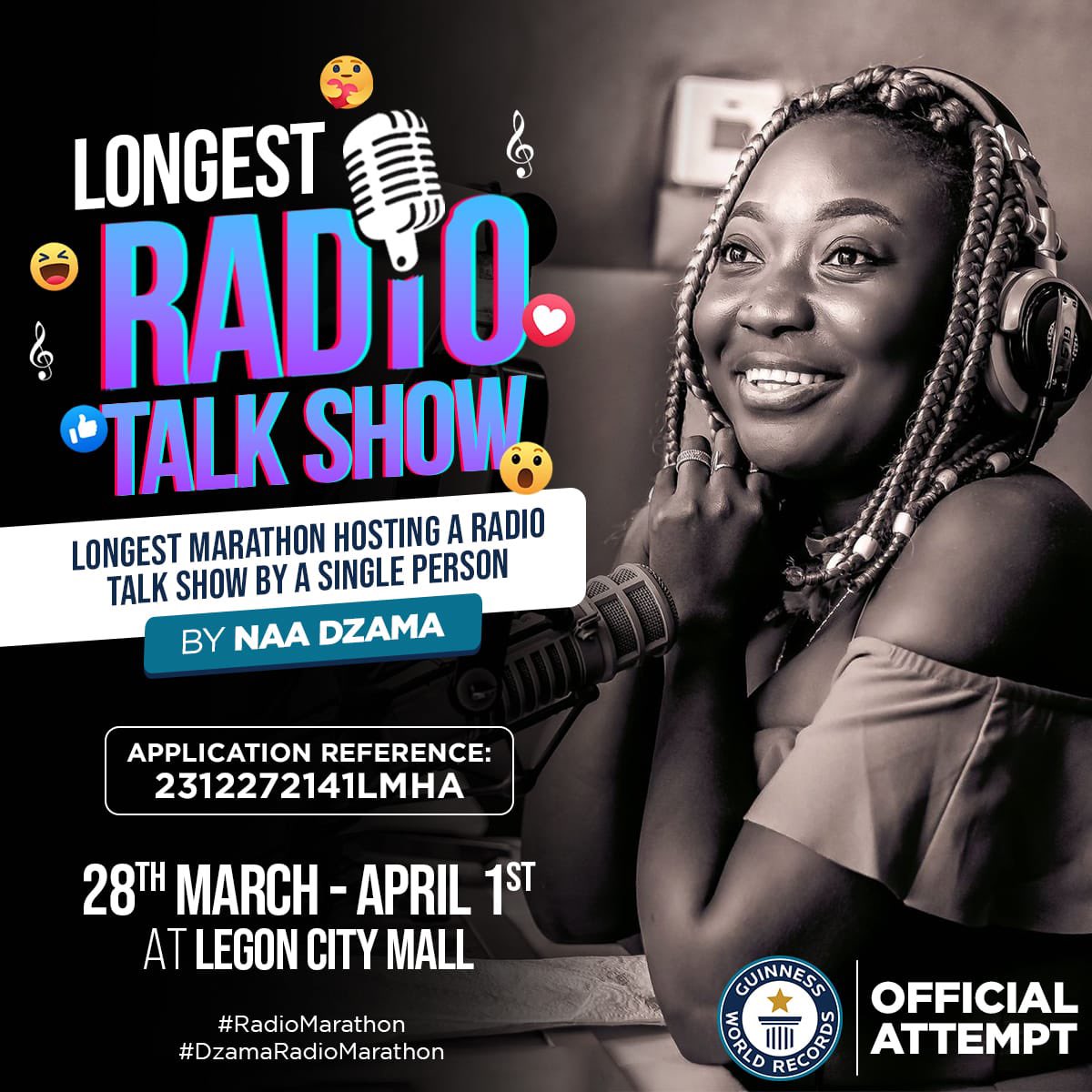 Join us live on GNA online radio  link ;bit.ly/dzamaradio to witness a record breaking talk show. 

#DzamaRadioMarathon