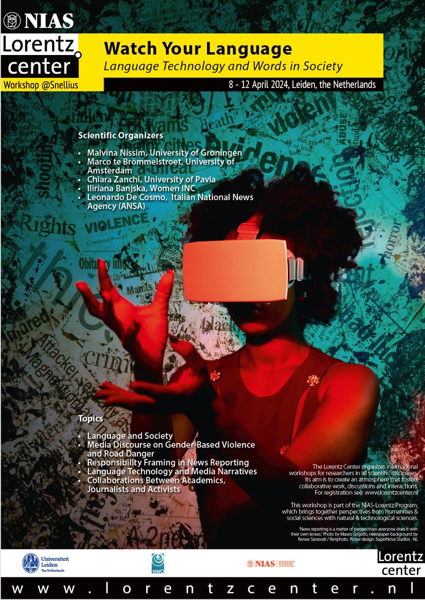ling_in_pavia's tweet photo. Our Chiara Zanchi, together with Iliriana Banjska (@WOMENInc), Marco te Brömmelstroet (@UvA_Amsterdam), Leonardo De Cosmo (@Agenzia_Ansa), and Malvina Nissim (@univgroningen), organizes a workshop titled "Watch your language: Language Technology and Words in Society" ⤵️ https://t.co/qHoS15xaIj