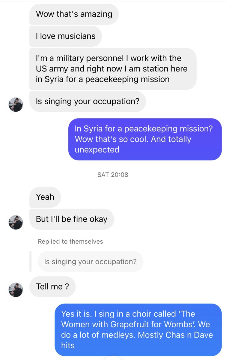 deathtospinach's tweet image. You know what? I’m sick and tired of men telling me to calm down 

Here’s me thinking I’ve met a lovely peacekeeping soldier but it turns out he’s like all the rest

They just don’t understand…

😡