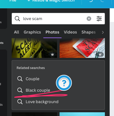 WTAF <a href="/canva/">Canva</a>, in what way are these searches related?