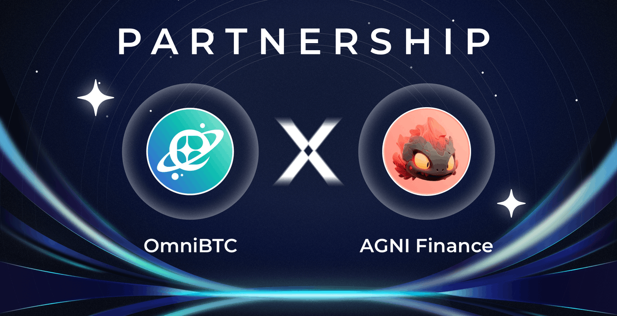 🤝Partnership announcement🤝 We're thrilled to announce our partner @Agnidex, a high-capital efficiency AMM-based DEX & launchpad built on @0xMantle, providing us with more bridge space to #Mantle. 🎈Try one: app.omnibtc.finance/swap?fromChain…