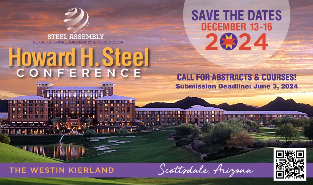 The Abstract submission site is open for the 2024 Howard H. Steel Conference on Pediatric Spinal Cord Injury/Dysfunction, Dec. 13-16 in Scottsdale, AZ.  

Read More: steelassembly.org/events/2024/st…

#STEELAssembly
#STEELAssemby2024
#STEELAssemblyPedsSCI
#@SteelPedSCI