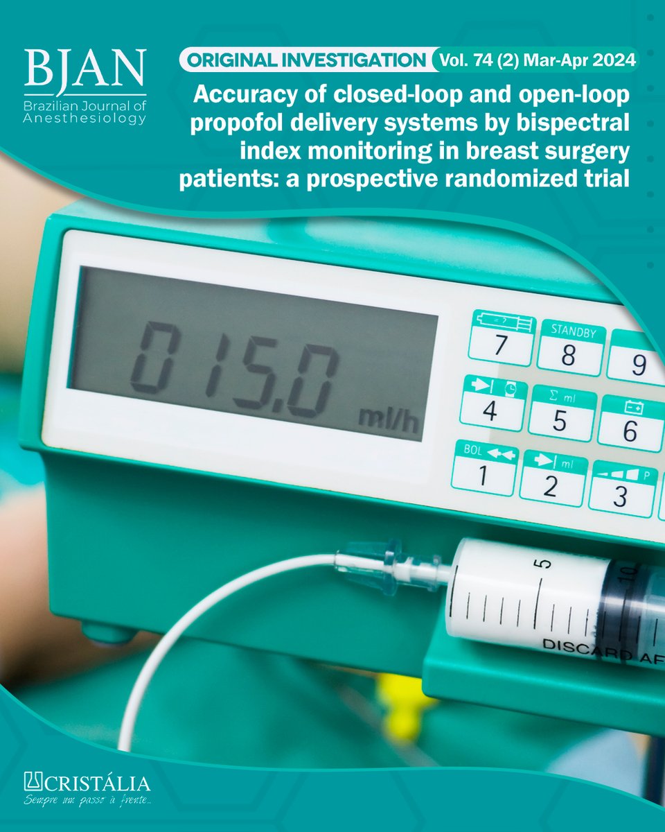 📌 Check out the complete results: bit.ly/CLOSEPROP #joinBJAN #citeBJAN #anesthesiology #sba #anestesiologista #anesthesia #intravenous #propofol #infusionpump