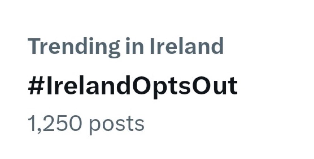 We have 2 weeks to make as much noise as possible about the EU Migration pact 

We’ve pushed the government back with #VoteNoNo and #BinTheBill 

Let’s go again and tell them #IrelandOptsOut