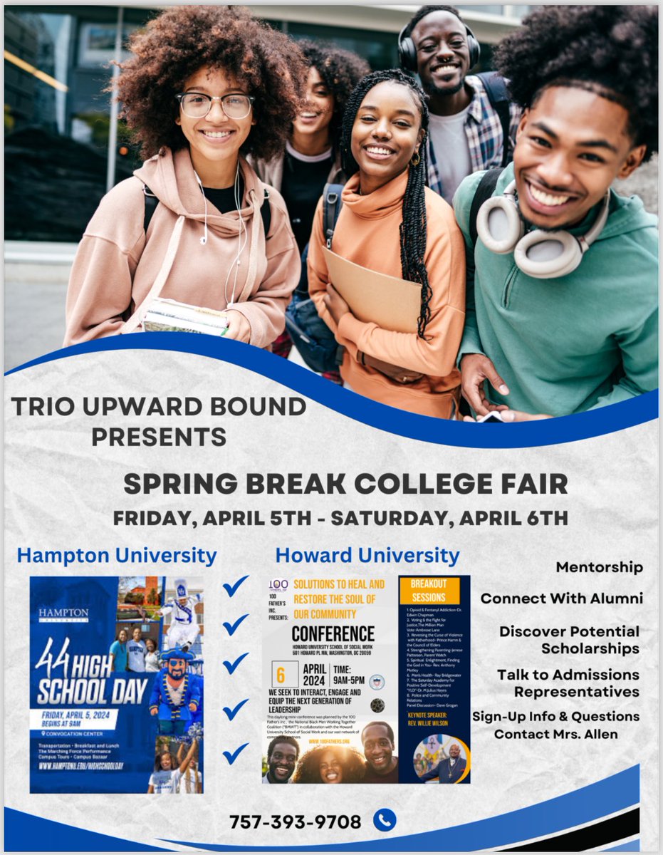 Portsmouth Upward Bound Students are College Bound for SpringBreak .⁦@PortsVASchools⁩ #PPSShines .⁦@cardellpatillo⁩ .⁦@ebracyPPS⁩ .⁦@SterlingWhite59⁩ #YRPShines .⁦@ManorHS757⁩ .⁦@ICNorcomHigh⁩