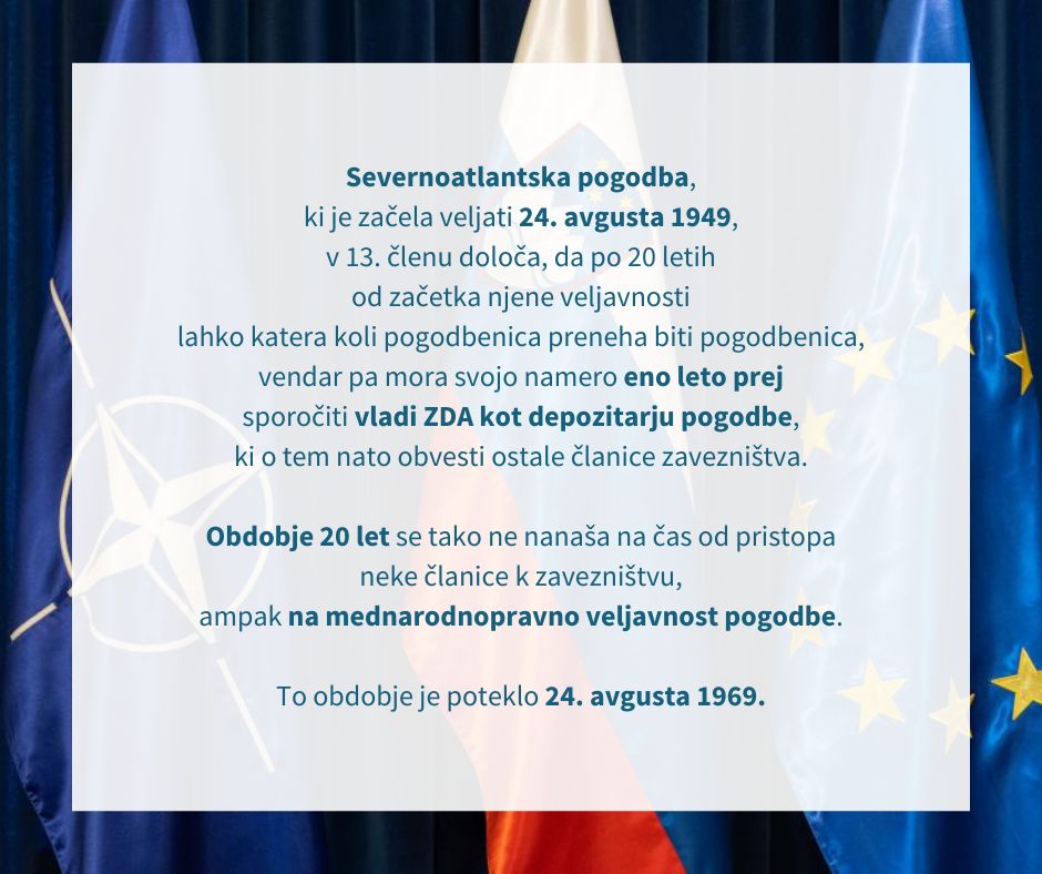 STAkrog's tweet image. 𝗡𝗲/𝗝𝗮 𝗽𝗿𝗲𝘃𝗲𝗿𝗷𝗮: Ali drži, da lahko Slovenija šele po 20 letih članstva izstopi iz Nata?🔗 neja.sta.si/2780

@strankalevica

#NeJa #factcheck #preverjanjedejstev #Nato