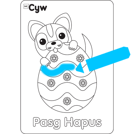 The #Easter holidays have begun! Pop over to the Cyw site to grab our printable colouring page - but hurry before Bolgi eats the whole lot! 🐶🤤 @S4C cyw.cymru/en/create/