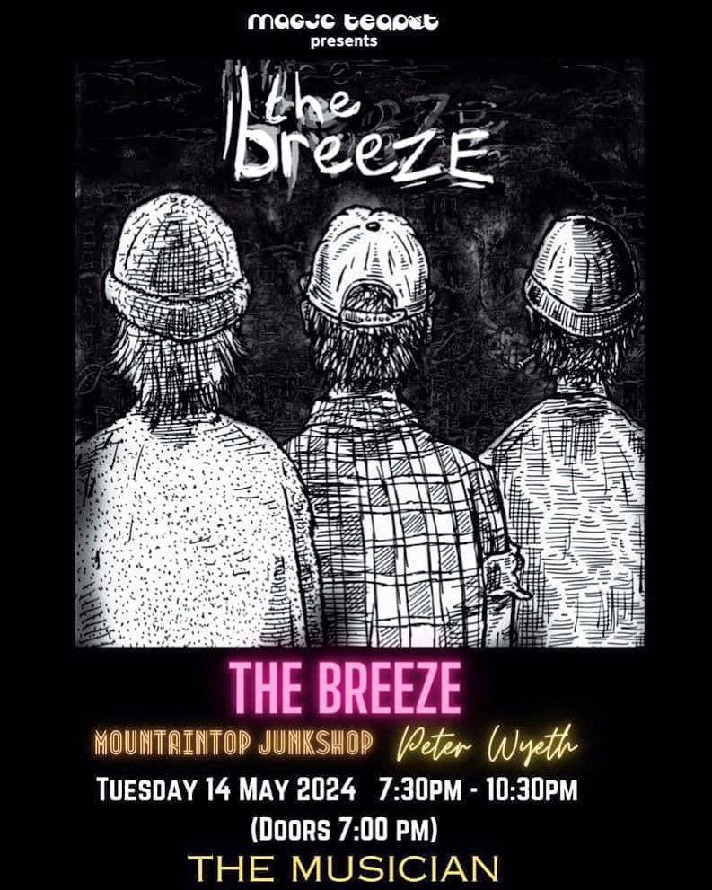 Happy Easter 🙏🐣 🙏 We’ll see you in May. Very excited to be playing with two incredible acts @thebreezeband3 @PeterWyeth @MusicianVenue 🌷