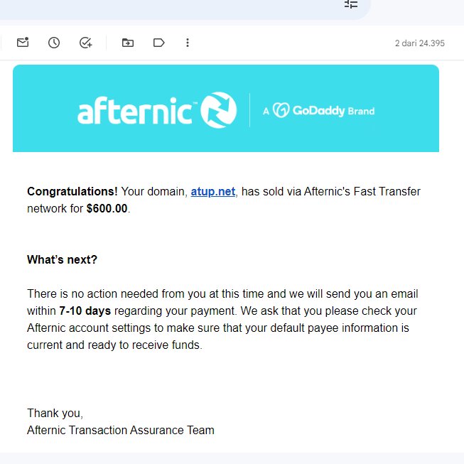 My Domain got sold 🥳🥳😀😀🙂Thank you very much kind guy BLESS YOU!!! 💙, I hope I get fast payout this time to celebrate #Ramadan #Ramadan2024 with my family @afternic @NameBio #DOMAIN #DOMAINSALES #DOMAINNAME #DOMAINNAMESALE