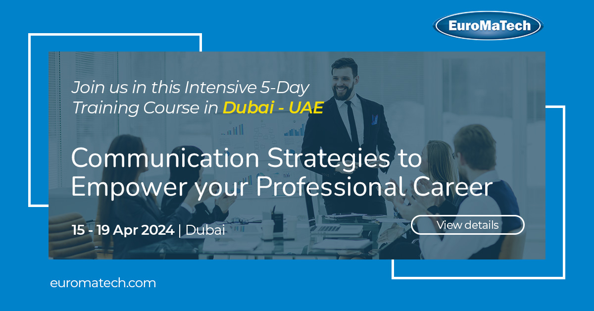 Communication Strategies to Empower your Professional Career Register today! euromatech.com/seminars/commu… #euromatech #training #trainingcourse #communicationstrategies #empower #professionalcareer #influence